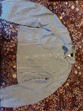 GAP Blue and White Striped Button-Down Shirt